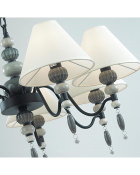 4896/7 MODERN ODL_EX23 25 черный матов./серый/молочный металл/керамика/ткань Люстра E14 7*40W SOCHI-foto6