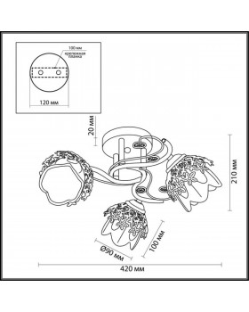 3002/3C COMFI LN16 069 белый с золотой патиной Люстра потолочная E14 3*40W 220V FLORANA-foto2