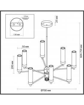 5275/8C CLASSI LN23 121 черный хром Люстра потолочная E14 8*40W 220V KAMILLA-foto2