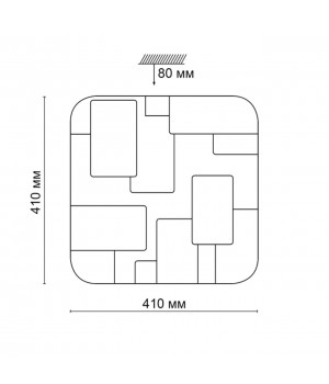 2085/DL PALE SN 103 Светильник пластик/белый LED 48Вт 3000-6000K 410х410 IP43 пульт ДУ NORES-foto2