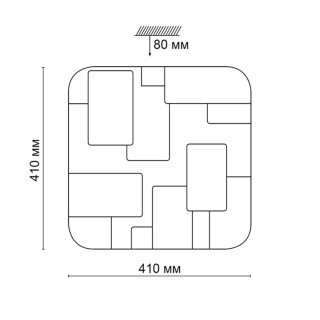 2085/DL PALE SN 103 Светильник пластик/белый LED 48Вт 3000-6000K 410х410 IP43 пульт ДУ NORES-foto2