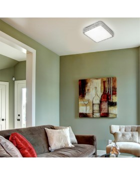 2035/DL PALE SN 080 Светильник пластик/белый/прозрачный LED 48Вт 3000-6000K 400х400 IP43 пульт ДУ KAROLA-foto3