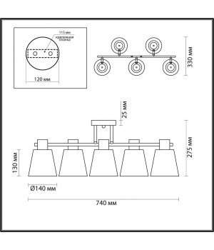 5219/5C COMFI белый, хром Люстра Потолочная E14 5*40W 220V GRETCHEN-foto2