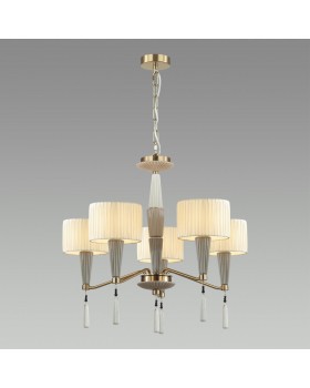 5403/5 CLASSIC ODL_EX23 33 бронзовый/светло-коричневый/кремовый металл/керамика/ткань Люстра E14 5*40W LATTE-foto3