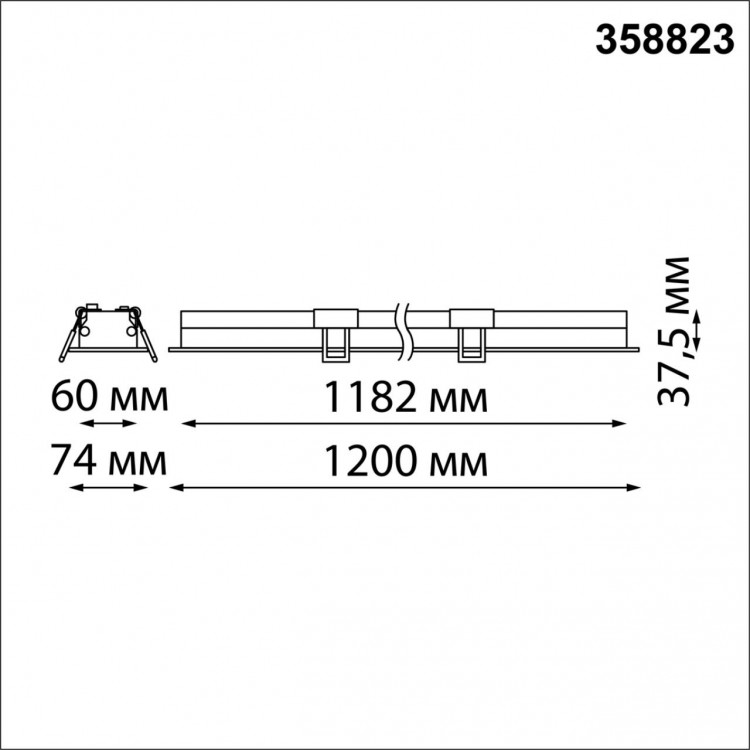 358823 SPOT NT22 262 черный Встраиваемый светодиодный светильник IP20 LED 4000K 48W 220V ITER