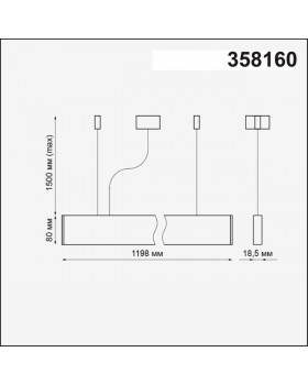358160 OVER NT19 176 черный Подвесной светильник IP20 LED 4000K 40W 220-240V ITER-foto2