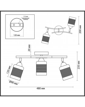 3030/3CA COMFI LN16 206 хром, кофе Люстра потолочная E27 3*60W 220V FILLA-foto2