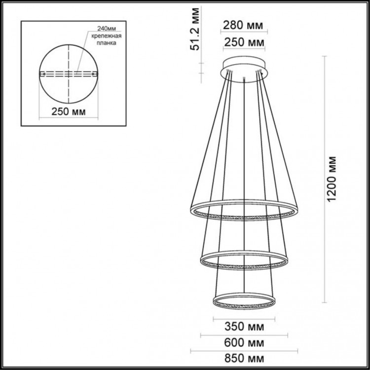 3963/99L L-VISION ODL18 172 хром Люстра IP20 LED 114W SATURNO