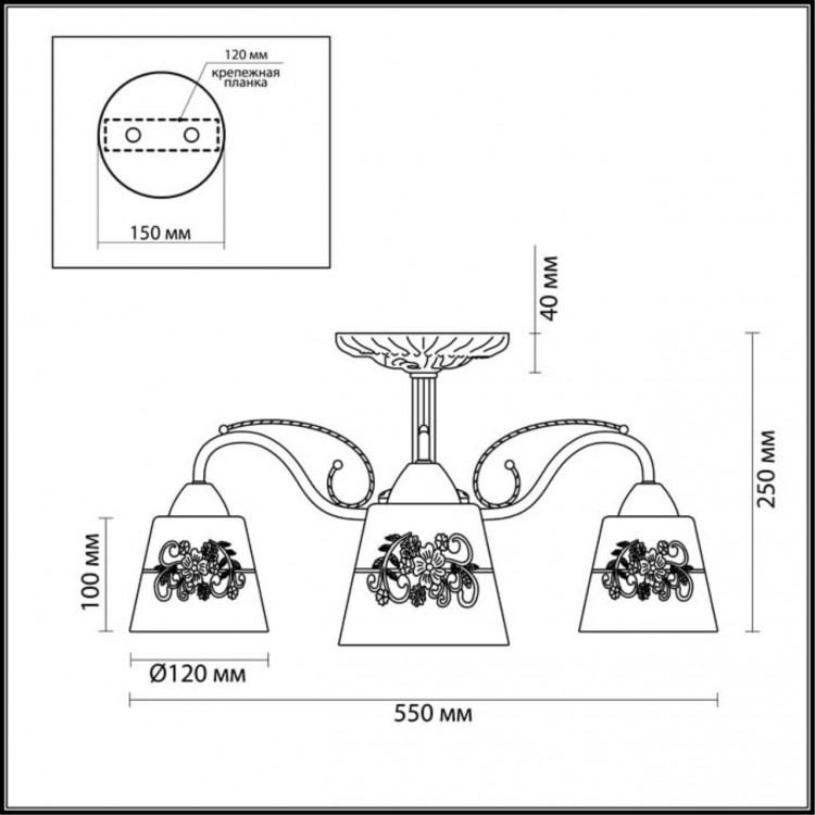 3003/3C COMFI LN16 071 белый с золотой патиной Люстра потолочная E14 3*40W 220V VEVA