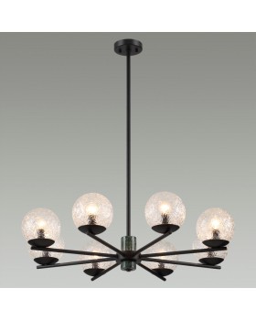 5026/8 MODERN ODL23 389 черный матовый/темно-зеленый/прозрачный металл/мрамор/стекло Люстра E14 8*40W GREENI-foto3