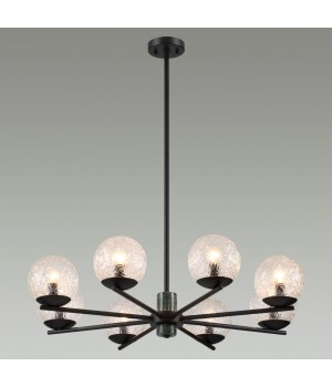 5026/8 MODERN ODL23 389 черный матовый/темно-зеленый/прозрачный металл/мрамор/стекло Люстра E14 8*40W GREENI-foto3