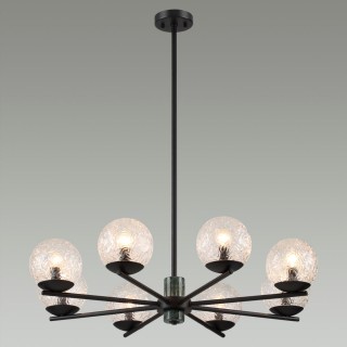 5026/8 MODERN ODL23 389 черный матовый/темно-зеленый/прозрачный металл/мрамор/стекло Люстра E14 8*40W GREENI-foto3