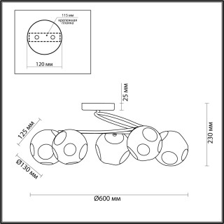 5209/5C COMFI хром Люстра потолочная E14 5*40W 220V BELINDA-foto2