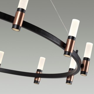 5009/48L L-VISION ODL23 385 матовый черный/ ант.бронза/белый/металл/акрил Люстра LED 48W 4000K 1900Лм CANDEL-foto5