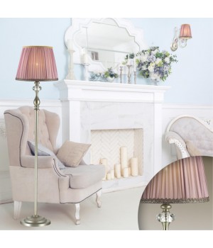 3393/1F CLASSIC ODL17 499 мат.золото/абажур ткань/хрусталь Торшер E14 40W 220V GAELLORI-foto3