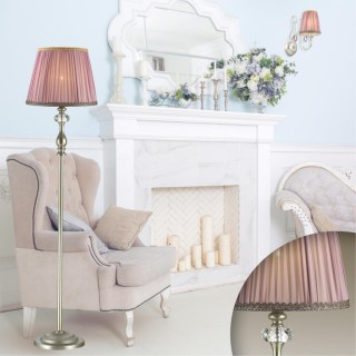 3393/1F CLASSIC ODL17 499 мат.золото/абажур ткань/хрусталь Торшер E14 40W 220V GAELLORI-foto3