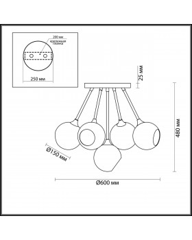 4460/5C MODERNI LN20 167 античная латунь Люстра потолочная E14 5*60W 220V WILLOW-foto2