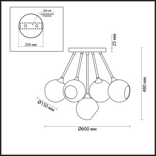4460/5C MODERNI LN20 167 античная латунь Люстра потолочная E14 5*60W 220V WILLOW-foto2