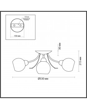 5265/5C COMFI LN23 195 античная латунь Люстра потолочная E14 5*40W 220V TULA-foto2