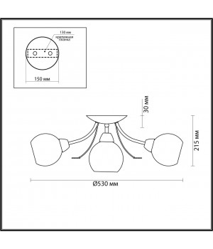 5265/5C COMFI LN23 195 античная латунь Люстра потолочная E14 5*40W 220V TULA-foto2