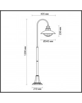 4164/1F NATURE ODL19 593 коричневый/прозрачный Уличный светильник 120см IP44 E27 1*60W DANTE-foto2