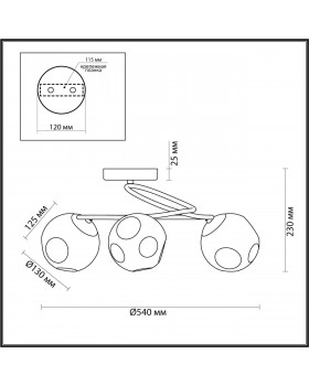 5209/3С COMFI хром Люстра потолочная E14 3*40W 220V BELINDA-foto2