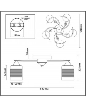 3029/5C COMFI LN16 063 золото, белый с золотой патиной Люстра потолочная E27 5*60W 220V FILLA-foto2