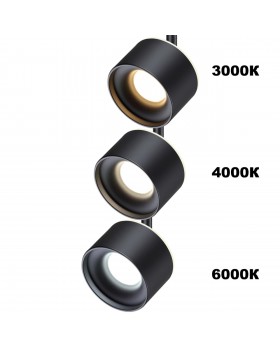 358977 PORT NT22 119 черный Трехфазный трековый светильник с переключ. цв. температуры IP20 LED 3000К\4000К\6000К 12W вниз + 3W вверх 110-265V GIRO-foto5
