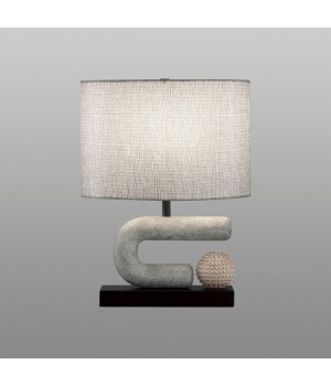 5410/1TA MODERN ODL_EX23 31 черный матов./серый металл/полирезин/ткань Настольная лампа E27 1*60W BAGEL-foto3