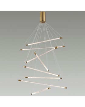 4369/80L HIGHTECH ODL23 107 полированное золото/акрил с пузырьками Подвесной св-к IP20 LED 60W 3000K SPARKY-foto3