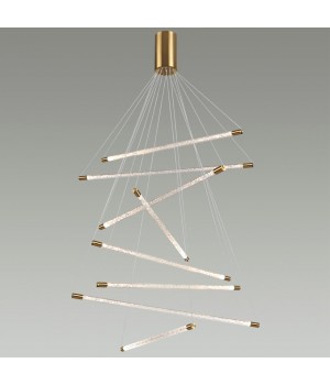 4369/80L HIGHTECH ODL23 107 полированное золото/акрил с пузырьками Подвесной св-к IP20 LED 60W 3000K SPARKY-foto3