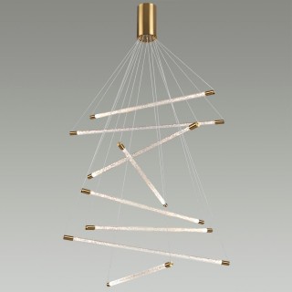 4369/80L HIGHTECH ODL23 107 полированное золото/акрил с пузырьками Подвесной св-к IP20 LED 60W 3000K SPARKY-foto3