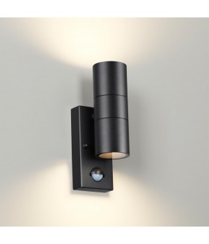 4389/2W HIGHTECH ODL23 561 черный/металл/пвх стойкий к УФ излучению Настенный светильник с датчиком движения IP44 LED GU10 7W MOTTO-foto4