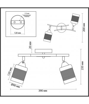 3030/2CA COMFI LN16 206 хром, кофе Люстра потолочная E27 2*60W 220V FILLA-foto2
