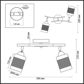 3030/2CA COMFI LN16 206 хром, кофе Люстра потолочная E27 2*60W 220V FILLA-foto2