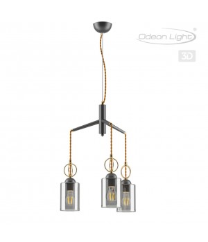 4657/3 COUNTRY ODL20 493 черный/золотой/дымчатый Подвес E27 3*60W 220V OPIKA-foto5