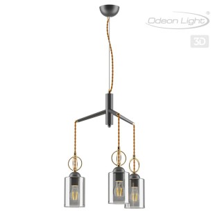 4657/3 COUNTRY ODL20 493 черный/золотой/дымчатый Подвес E27 3*60W 220V OPIKA-foto5