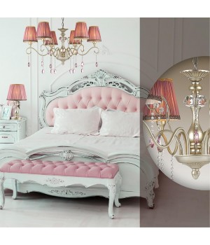 3393/6 CLASSIC ODL17 498 мат.золото/серебр.патина/хрусталь Люстра E14 6*40W 220V GAELLORI-foto3