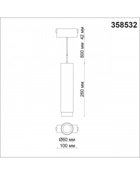 358532 SHINO NT21 059 черный Трековый светильник для низковольного шинопровода, длина провода 1м IP20 LED 4000K 15W 48V KIT-foto2