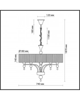 2005/5 MODERN ODL11 261 хром/белый Люстра E27 5*60W 220V VIGA-foto2