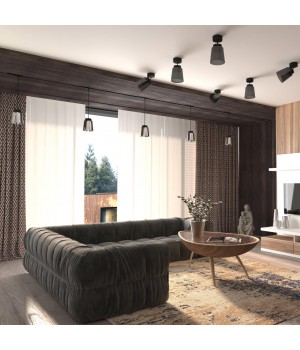 358641 PORT NT21 088 корпус черный/плафон дымчатый Светильник трековый однофазный трехжильный, провод 1м IP20 LED 4000K 24W 175-245V ARTIK-foto3