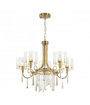 4886/5 HALL ODL_EX23 41 бронзовый/янтарн./металл/стекло Люстра E14 5*40W NICOLE-foto5