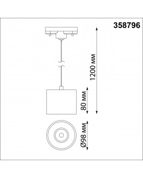358796 PORT NT21 096 черный Светильник трековый однофазный трехжильный, провод 1.2м IP20 LED 15W 4000K 1600Лм 110-265V BIND-foto2