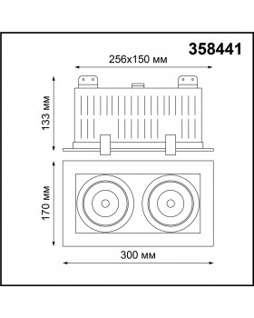 358441 SPOT NT20 266 бел/черн Встраиваемый карданный светильник IP20 LED 4000К 2*24W 100-265V GESSO-foto2
