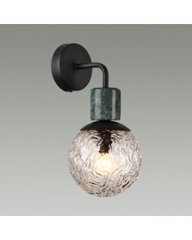 5026/1W MODERN ODL23 389 черный матовый/темно-зеленый/прозрачный металл/мрамор/стекло Бра E14 1*40W GREENI-foto3