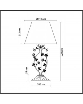 2796/1T COUNTRY ODL15 481 беж/декор.цветы/абажур ткань Н/лампа E27 60W 220V TENDER-foto2