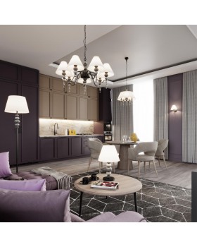 4896/1W MODERN ODL_EX23 25 черный матов./серый/молочный металл/керамика/ткань Бра E14 1*40W SOCHI-foto4