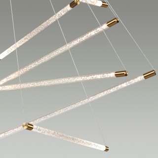 4369/80L HIGHTECH ODL23 107 полированное золото/акрил с пузырьками Подвесной св-к IP20 LED 60W 3000K SPARKY-foto5