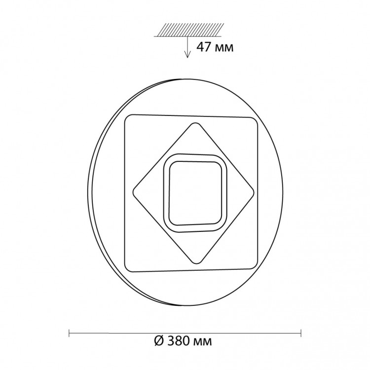 3037/DL COLOR SN 052 Светильник пластик/белый/хром LED 48Вт 3000-6500K D380 IP43 пульт ДУ/RGB/LampSmart COVA