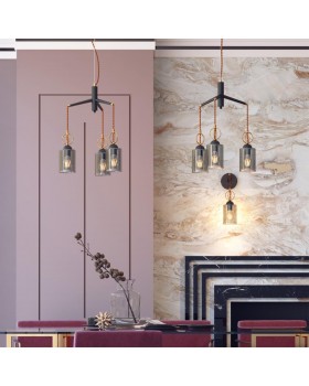 4657/3 COUNTRY ODL20 493 черный/золотой/дымчатый Подвес E27 3*60W 220V OPIKA-foto3